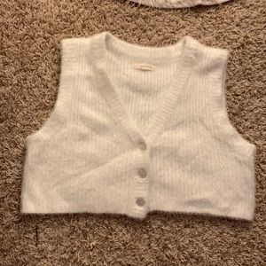 fuzzy old money sweater vest
